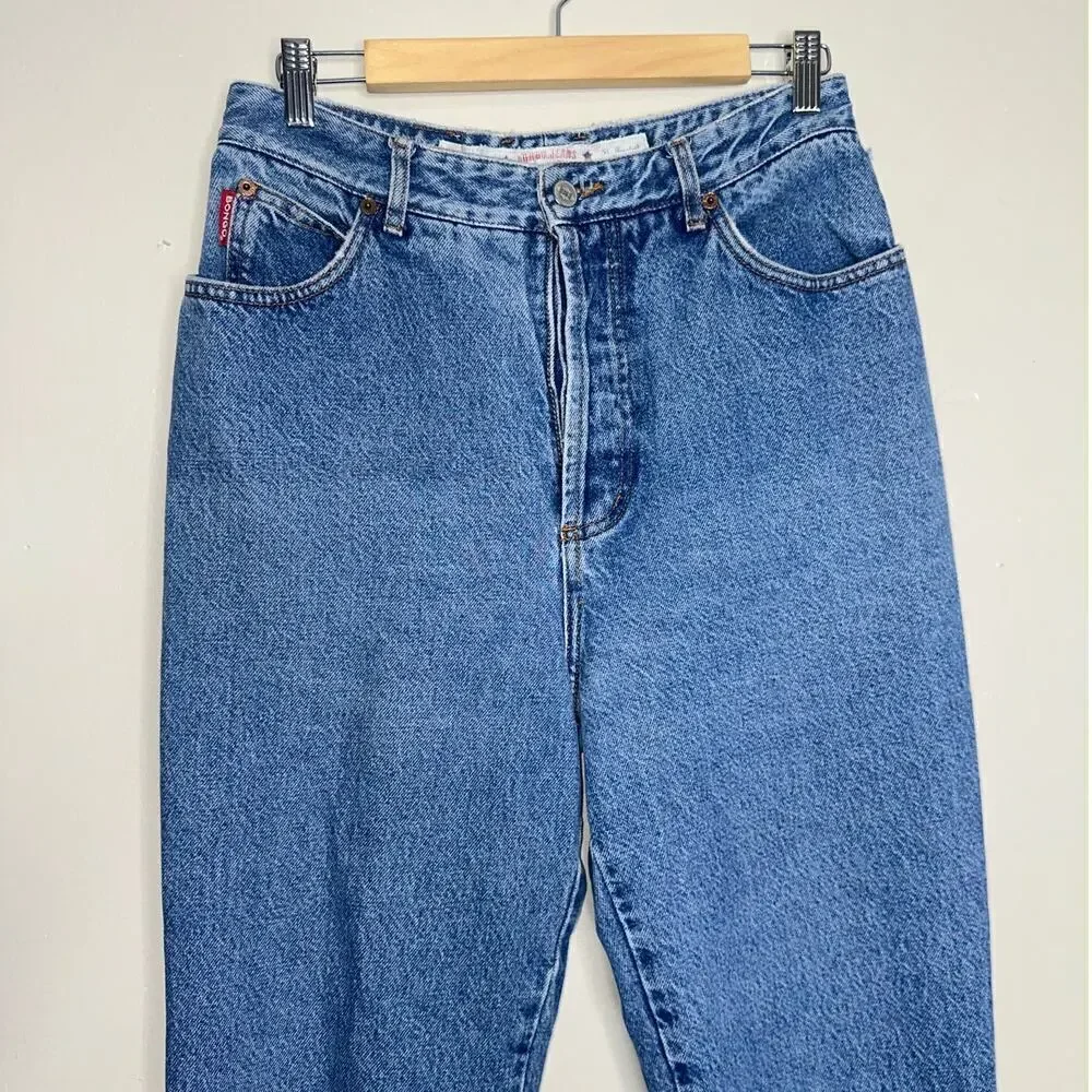 Bongo Vintage High Rise Jeans Blue Size 15 Frayed Hem 100% Cotton